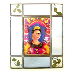 Glass Welded Metal and Dried Flower Picture Frame